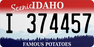 ID license plate I374457