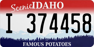 ID license plate I374458