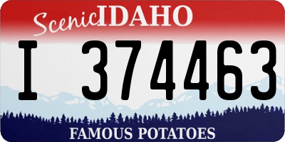 ID license plate I374463