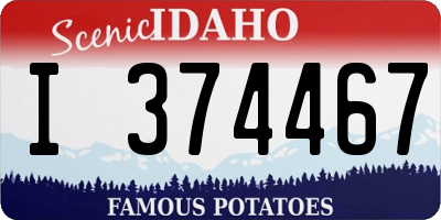 ID license plate I374467