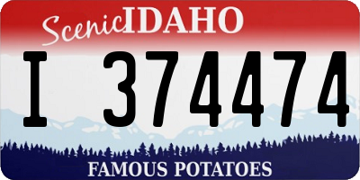ID license plate I374474
