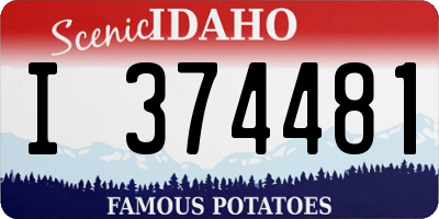 ID license plate I374481