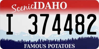 ID license plate I374482