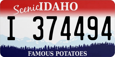 ID license plate I374494