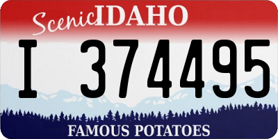 ID license plate I374495