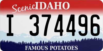 ID license plate I374496