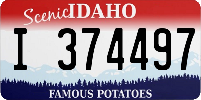 ID license plate I374497