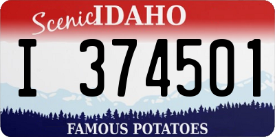 ID license plate I374501