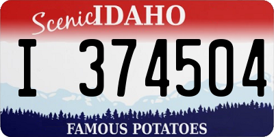 ID license plate I374504