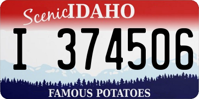 ID license plate I374506