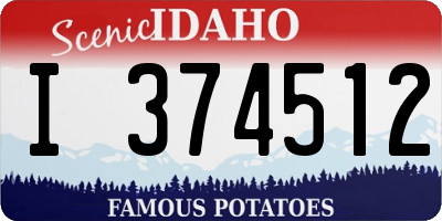 ID license plate I374512