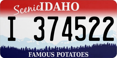 ID license plate I374522
