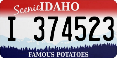 ID license plate I374523