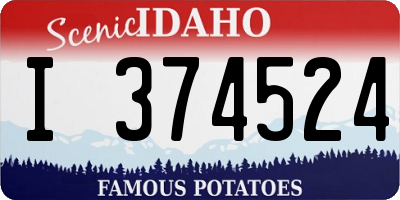 ID license plate I374524