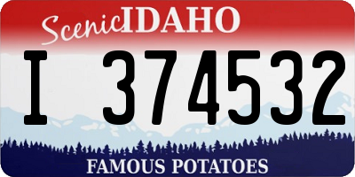 ID license plate I374532