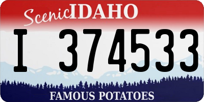 ID license plate I374533