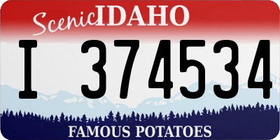 ID license plate I374534