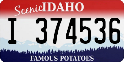 ID license plate I374536