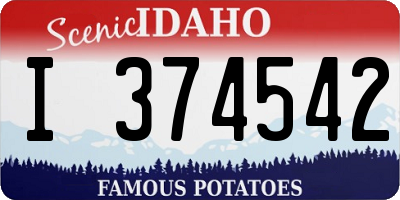 ID license plate I374542