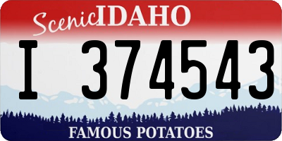 ID license plate I374543