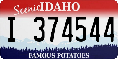 ID license plate I374544