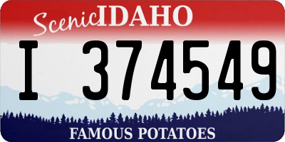 ID license plate I374549