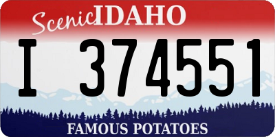 ID license plate I374551