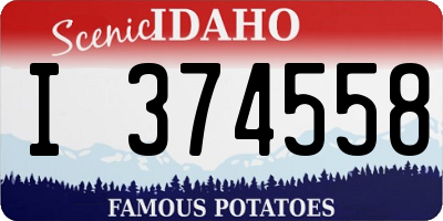 ID license plate I374558