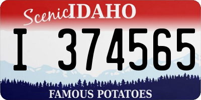 ID license plate I374565