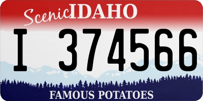 ID license plate I374566