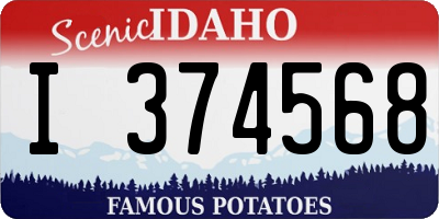 ID license plate I374568