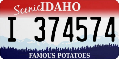 ID license plate I374574