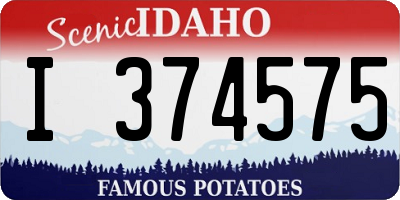 ID license plate I374575