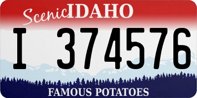 ID license plate I374576