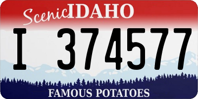ID license plate I374577