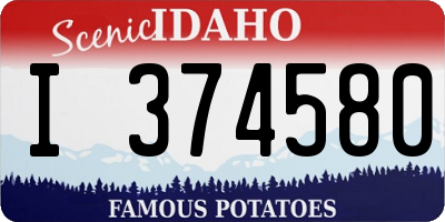 ID license plate I374580
