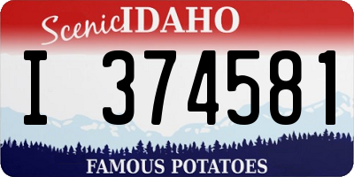 ID license plate I374581