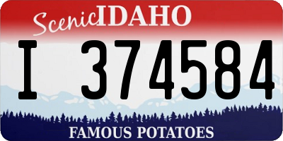 ID license plate I374584