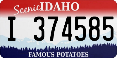ID license plate I374585