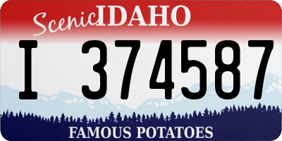 ID license plate I374587