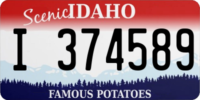 ID license plate I374589