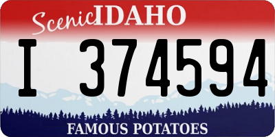 ID license plate I374594