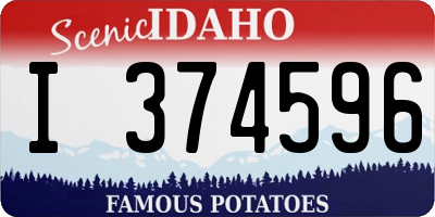 ID license plate I374596