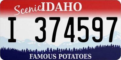 ID license plate I374597