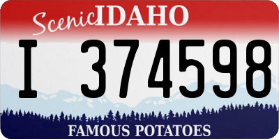 ID license plate I374598