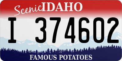 ID license plate I374602