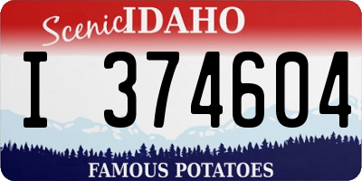 ID license plate I374604
