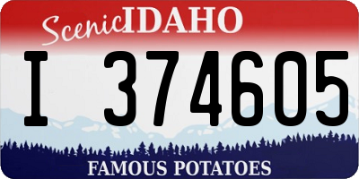 ID license plate I374605