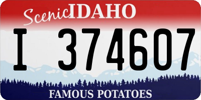 ID license plate I374607