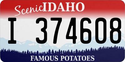 ID license plate I374608